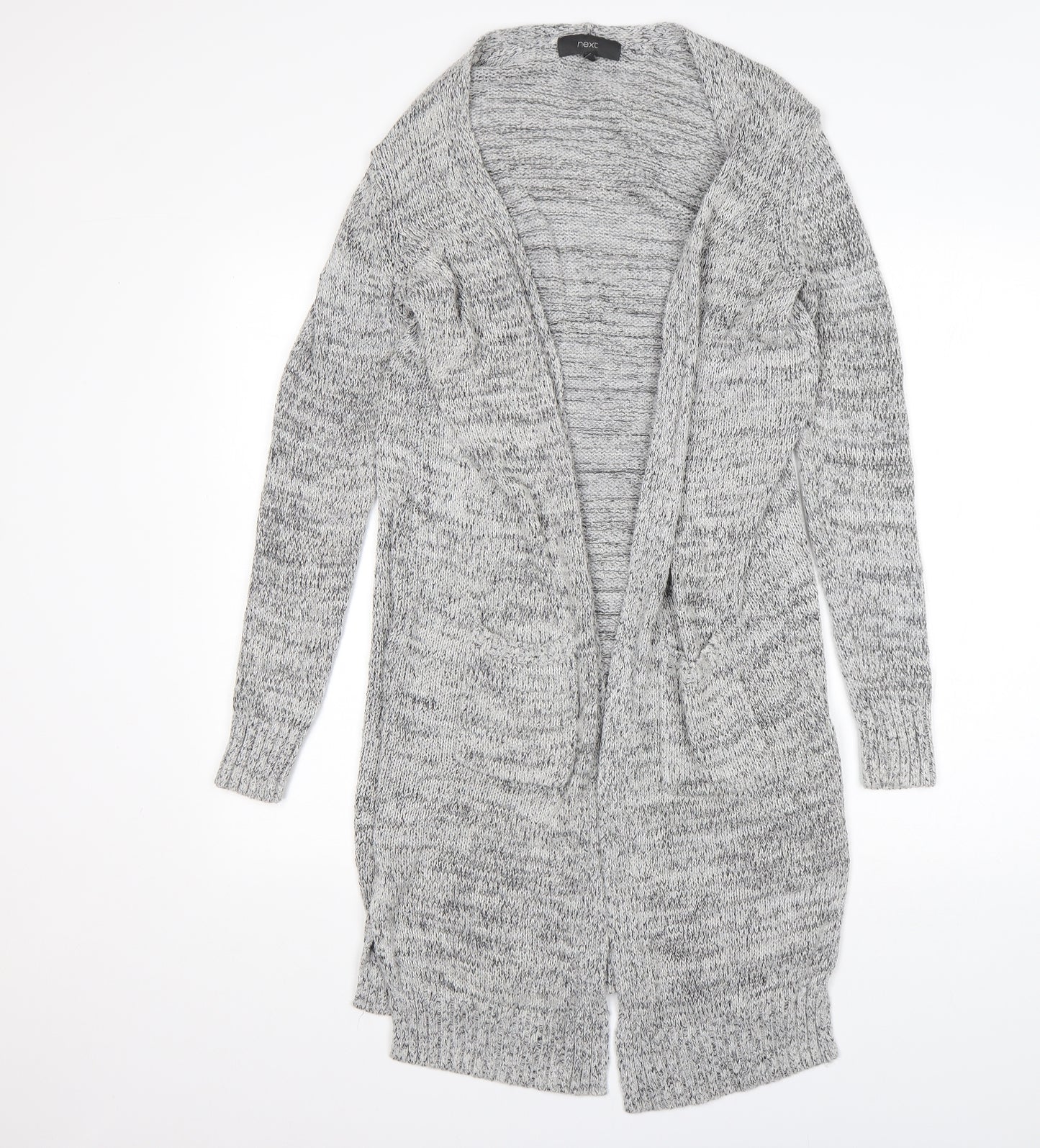 NEXT Womens Grey V-Neck  Cotton Cardigan Jumper Size 10