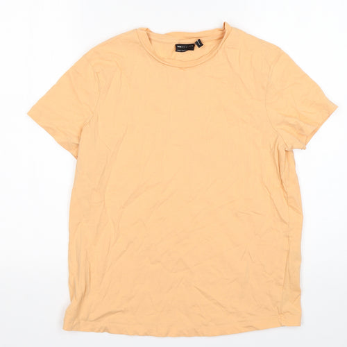 ASOS Womens Orange  Cotton Basic T-Shirt Size 10 Round Neck