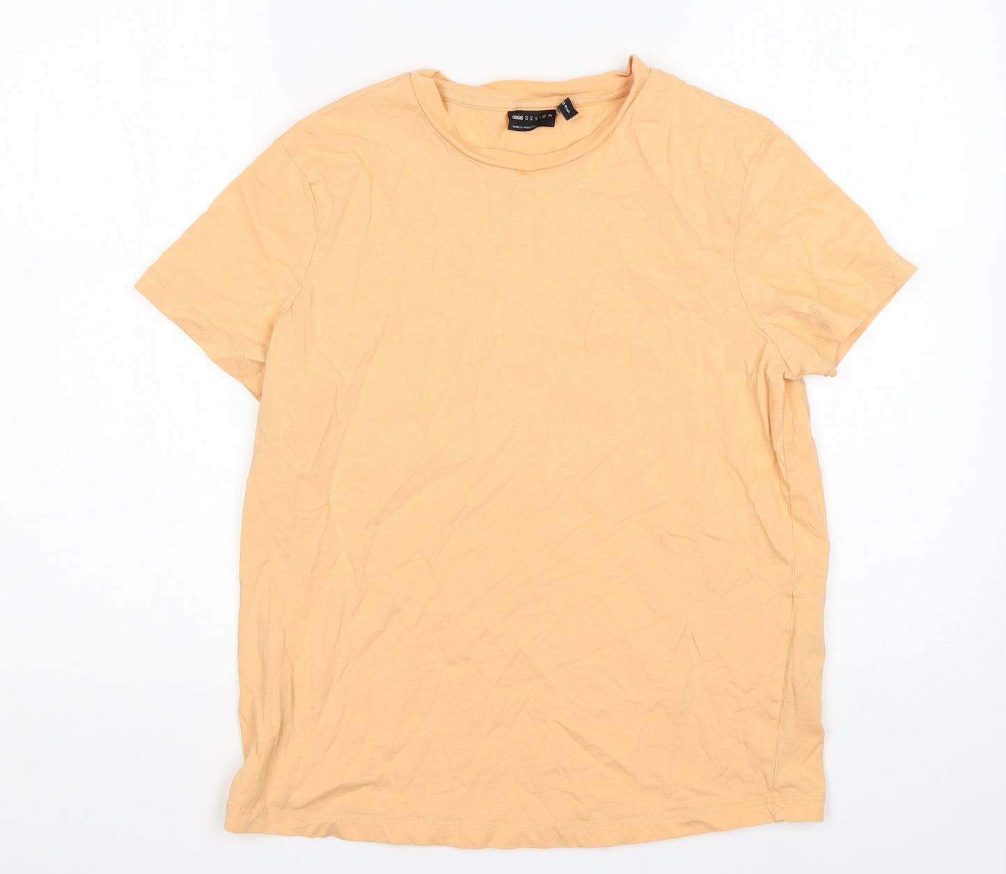 ASOS Womens Orange  Cotton Basic T-Shirt Size 10 Round Neck