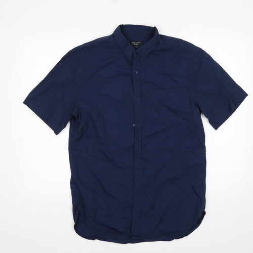 New Look Mens Blue  Cotton  Button-Up Size M Collared