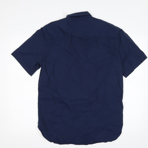 New Look Mens Blue  Cotton  Button-Up Size M Collared