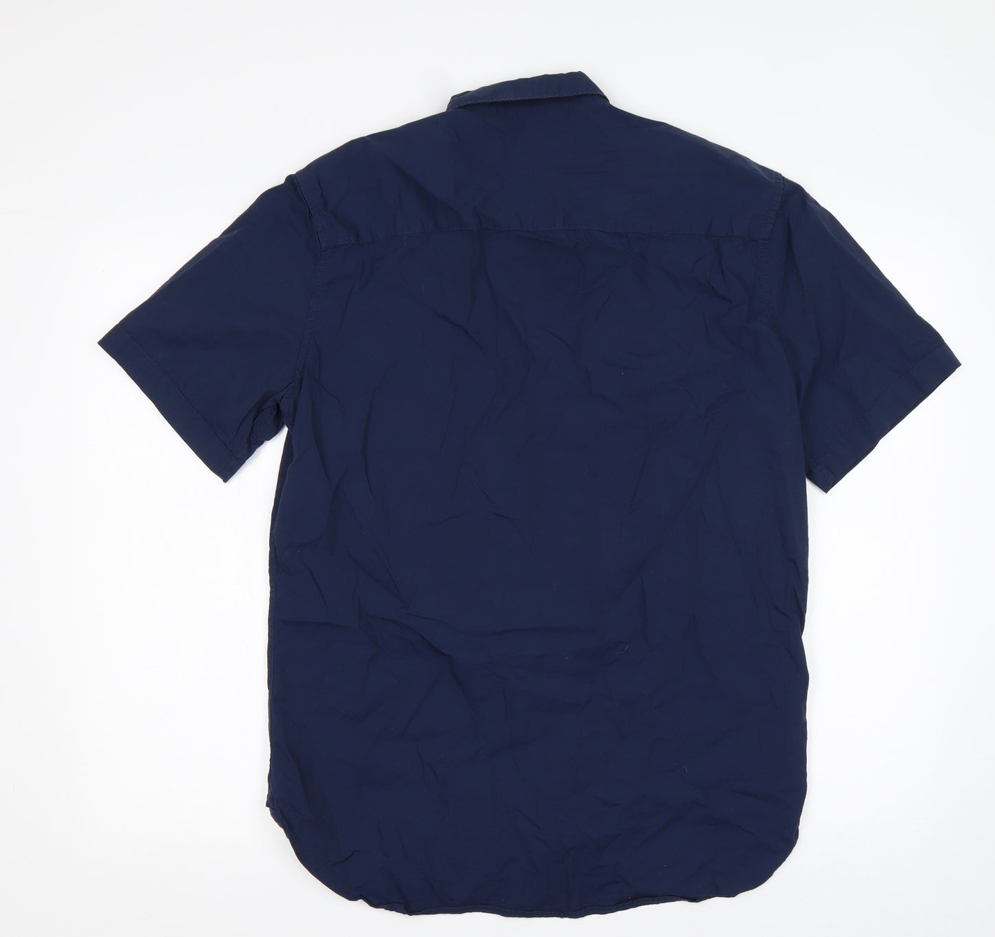 New Look Mens Blue  Cotton  Button-Up Size M Collared