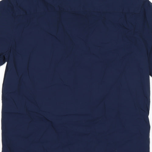 New Look Mens Blue  Cotton  Button-Up Size M Collared