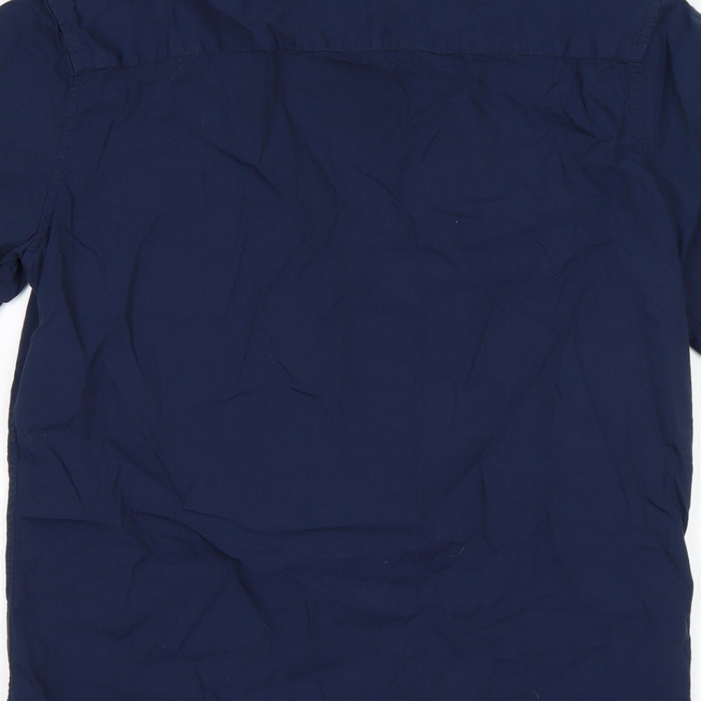 New Look Mens Blue  Cotton  Button-Up Size M Collared