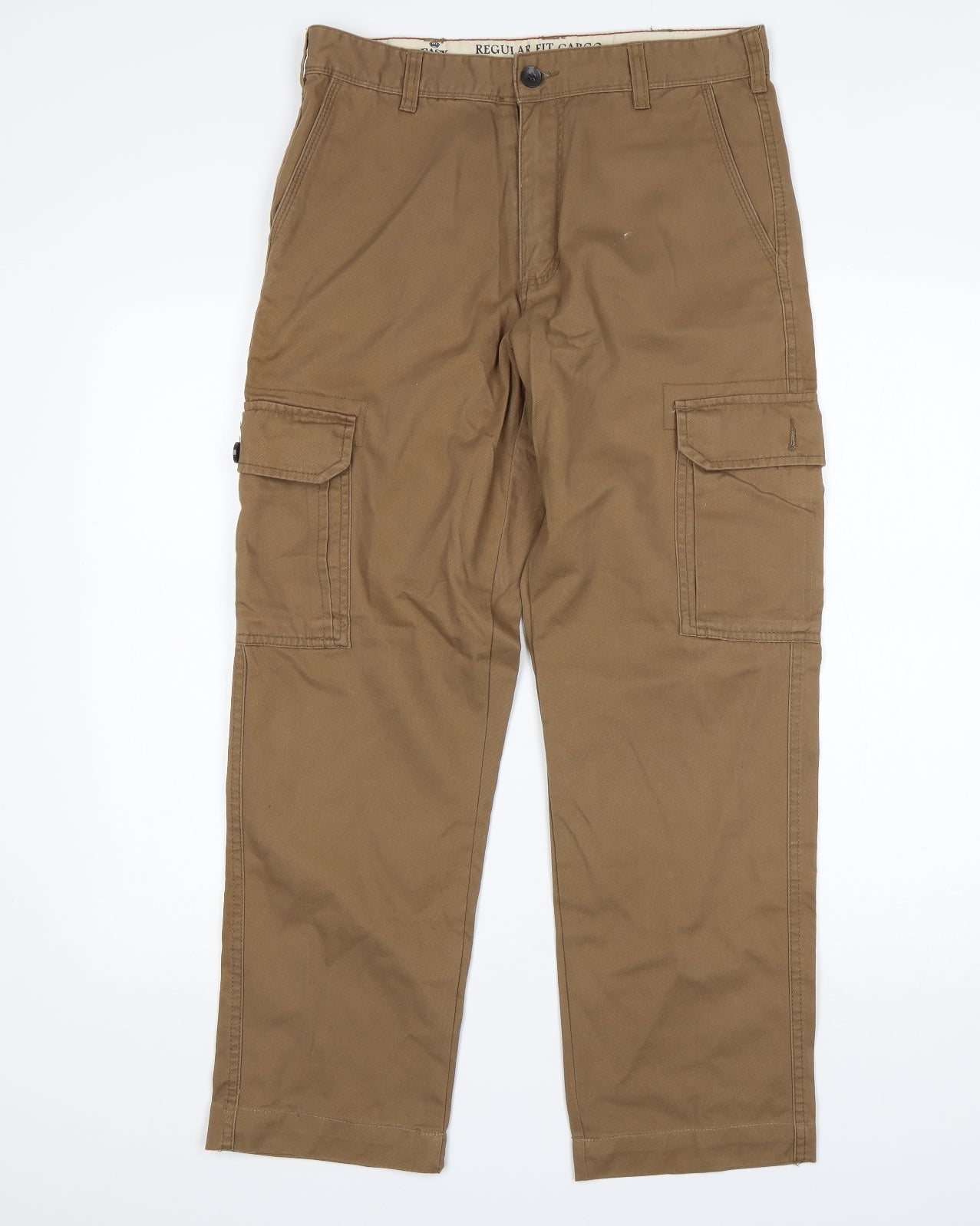Easy Mens Beige  Cotton Cargo Trousers Size 30 L32 in Regular