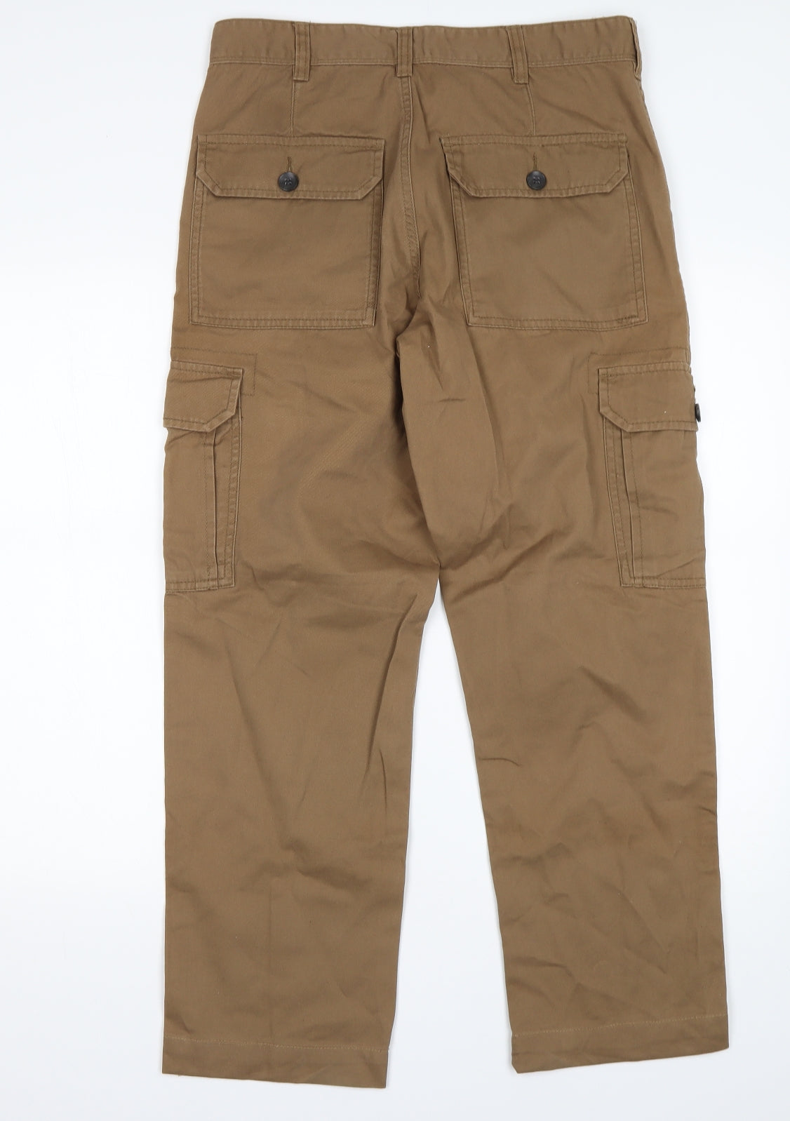 Easy Mens Beige  Cotton Cargo Trousers Size 30 L32 in Regular