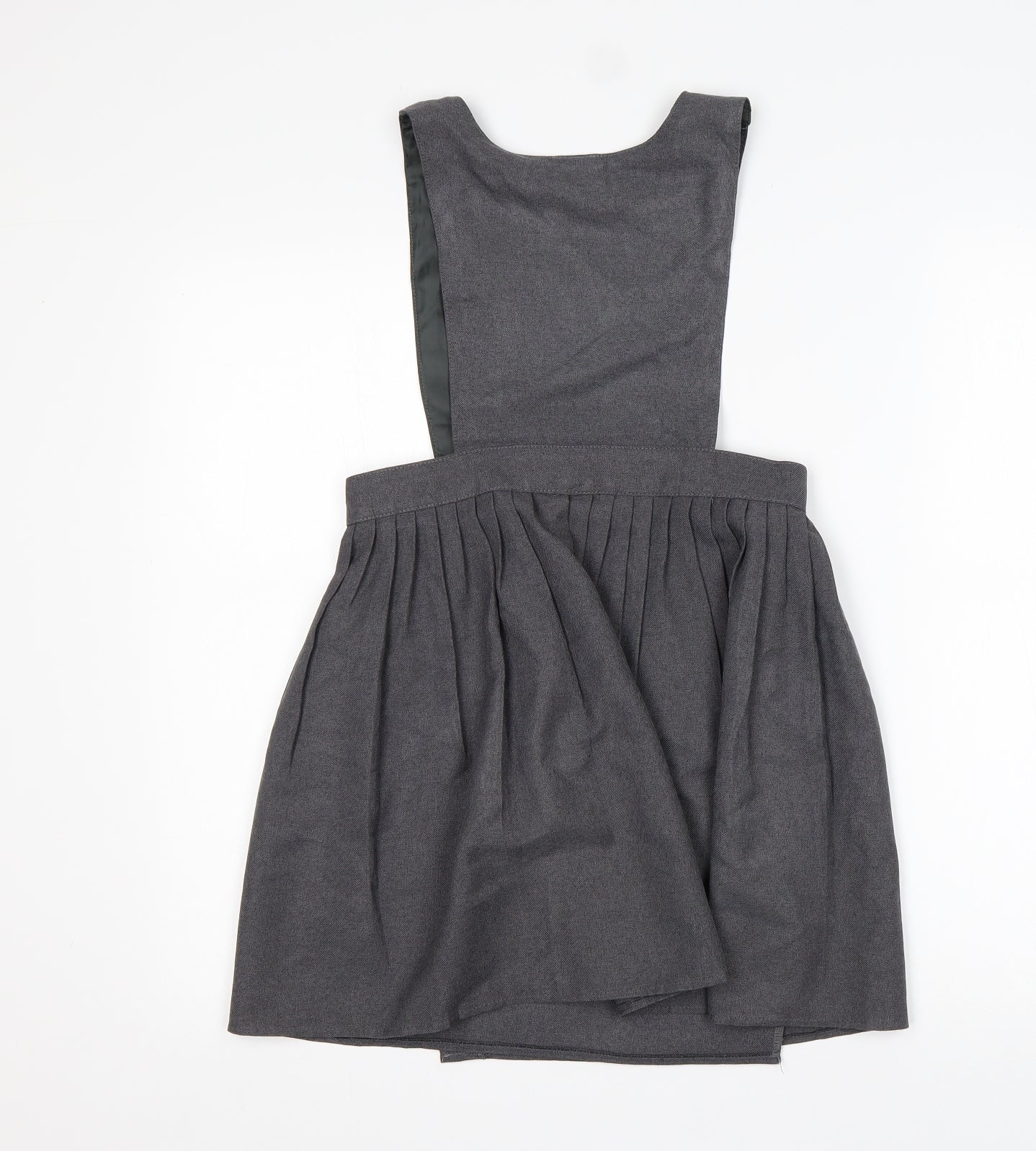 Dean Schoolwear Girls Grey  Polyester Pinafore/Dungaree Dress  Size 8-9 Years  Round Neck