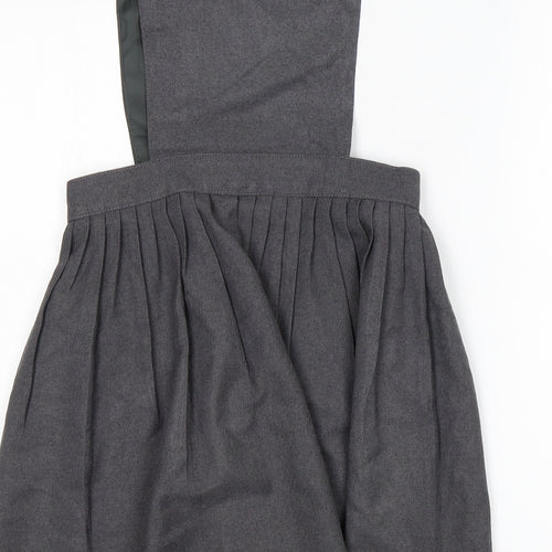 Dean Schoolwear Girls Grey  Polyester Pinafore/Dungaree Dress  Size 8-9 Years  Round Neck