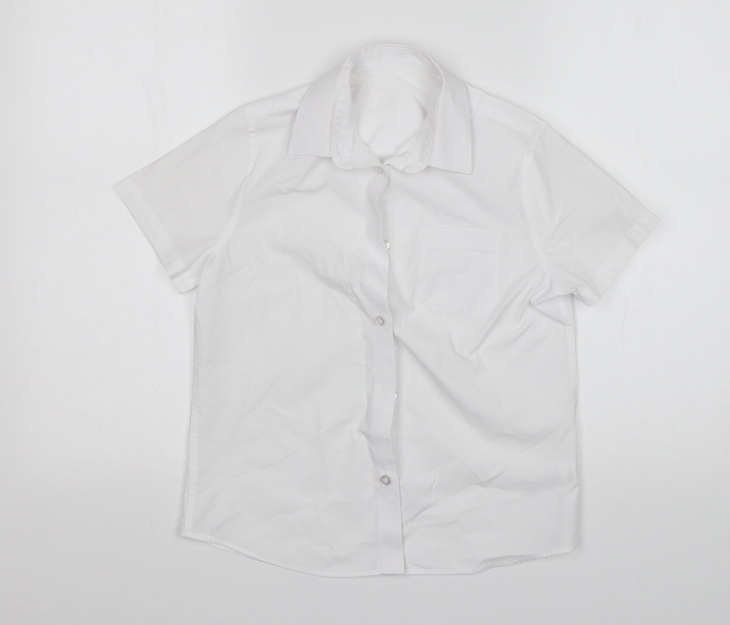 F&F Boys White  Polyester Basic Button-Up Size 9-10 Years Collared