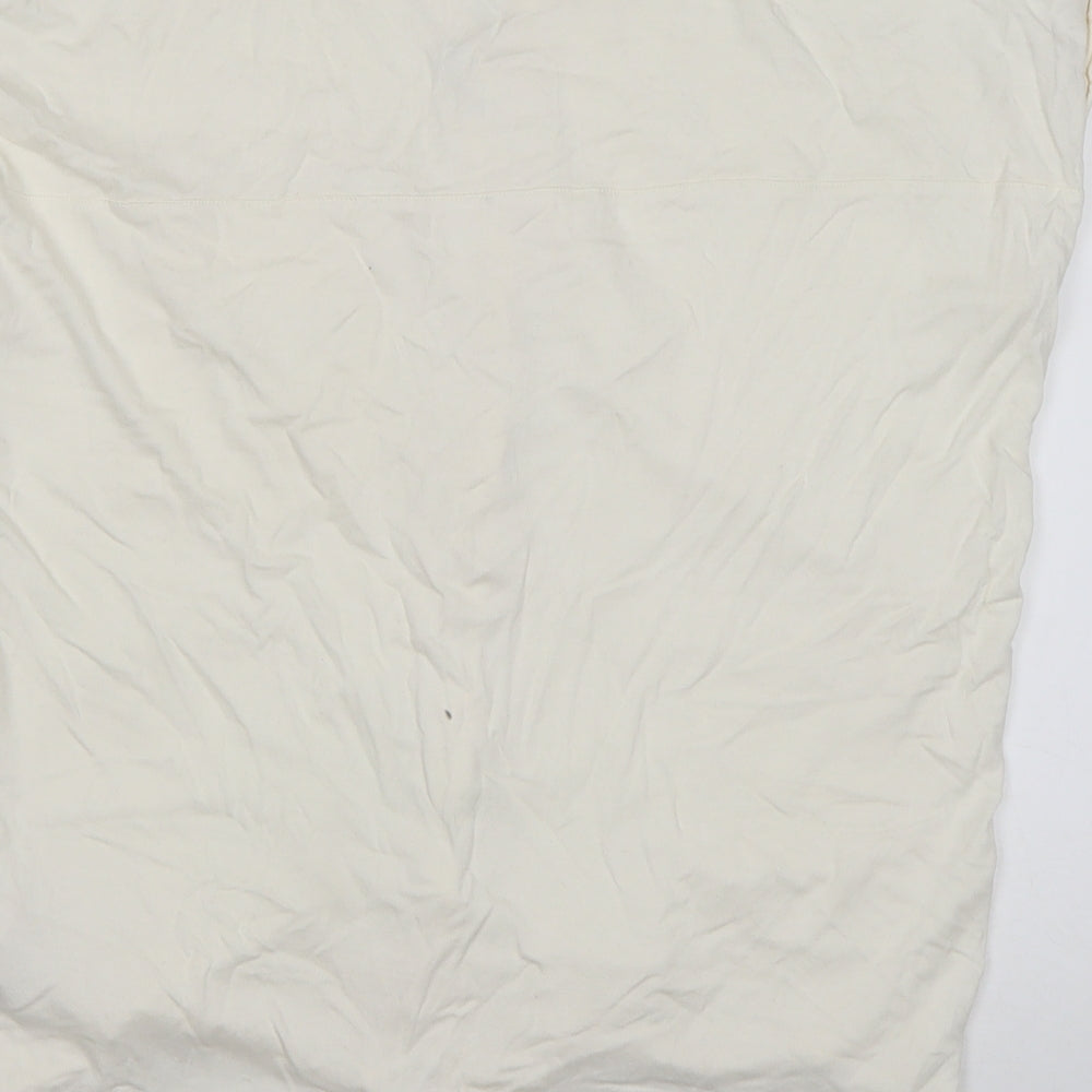 NEXT Womens Ivory  Viscose Basic Button-Up Size 10 V-Neck