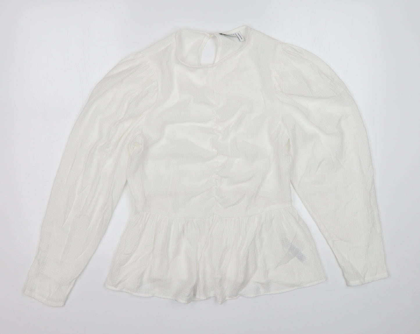 ASOS Womens White  Viscose Basic Blouse Size 10 Round Neck