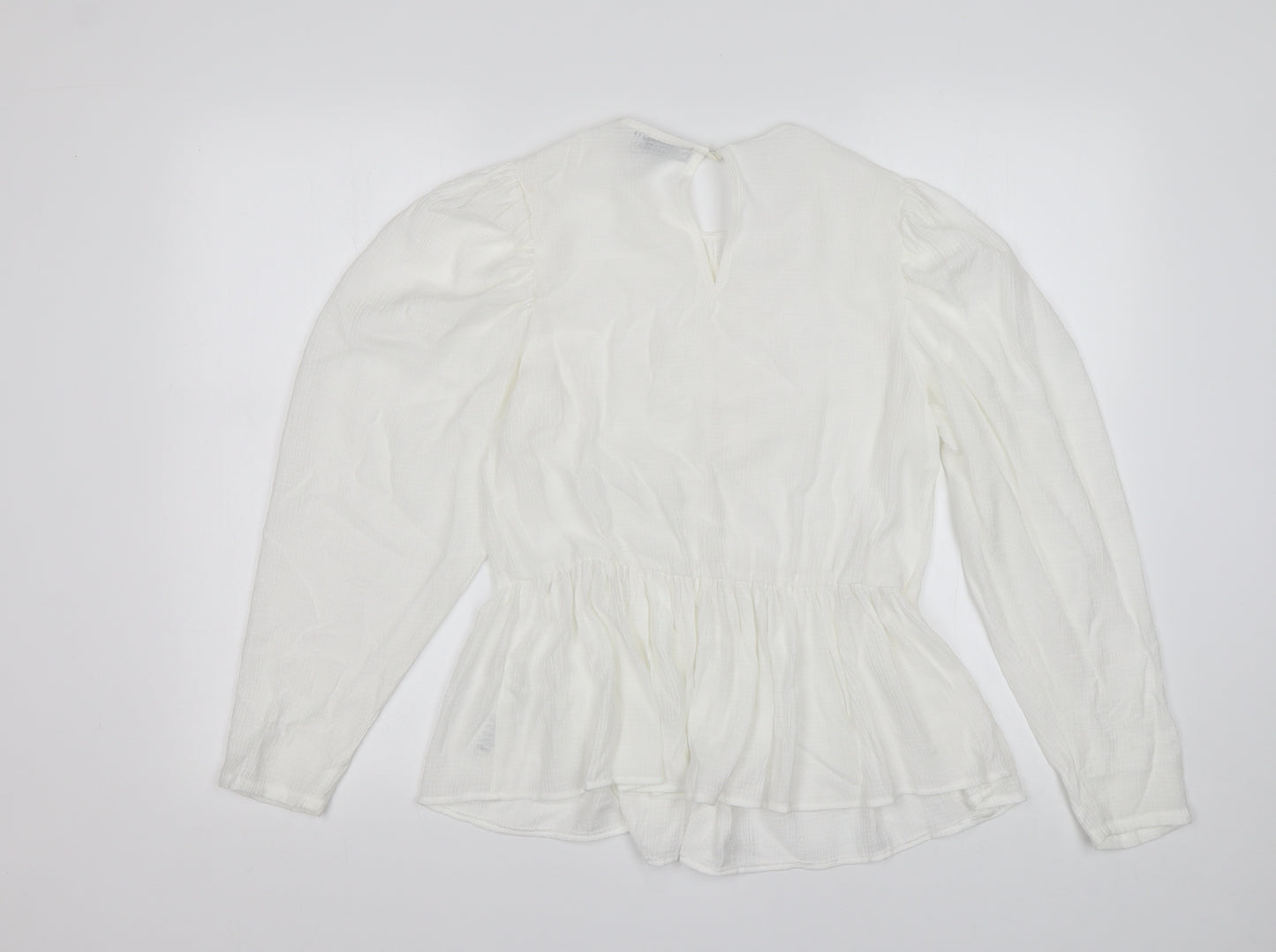 ASOS Womens White  Viscose Basic Blouse Size 10 Round Neck