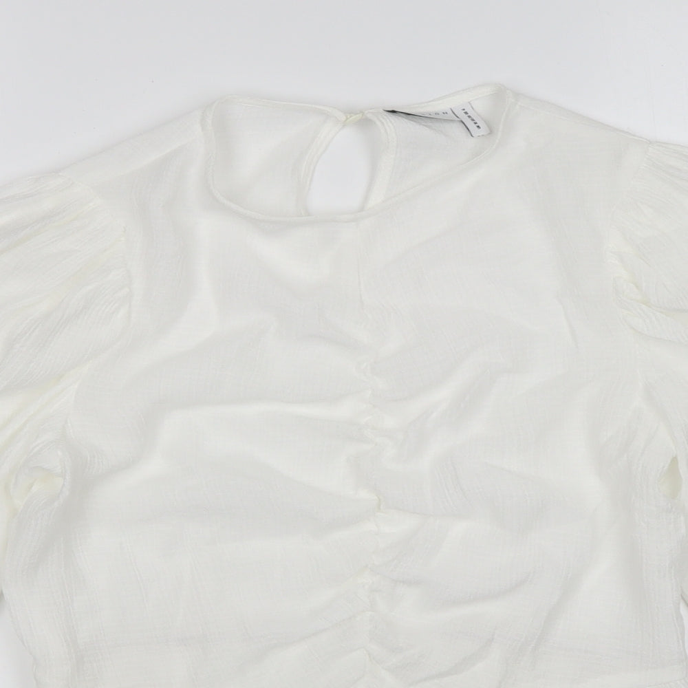 ASOS Womens White  Viscose Basic Blouse Size 10 Round Neck