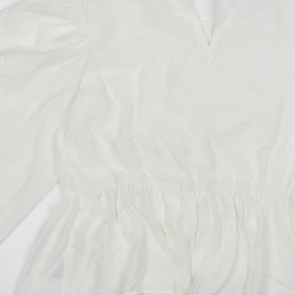 ASOS Womens White  Viscose Basic Blouse Size 10 Round Neck
