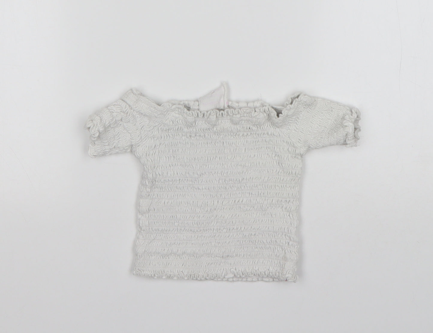 Primark Girls White  Polyester Basic Blouse Size 3-4 Years Off the Shoulder