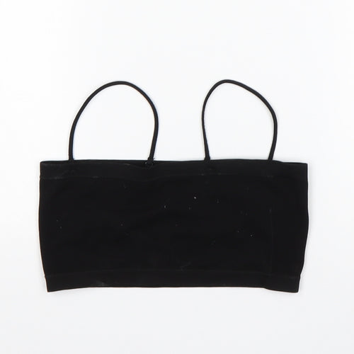 Primark Womens Black  Polyester Cropped Tank Size S Off the Shoulder