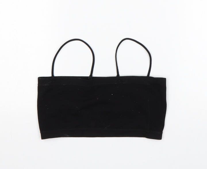 Primark Womens Black  Polyester Cropped Tank Size S Off the Shoulder