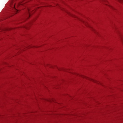 Bonmarché Womens Red Round Neck  Viscose Pullover Jumper Size 14