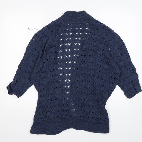 B. You Womens Blue V-Neck  Acrylic Cardigan Jumper Size 12