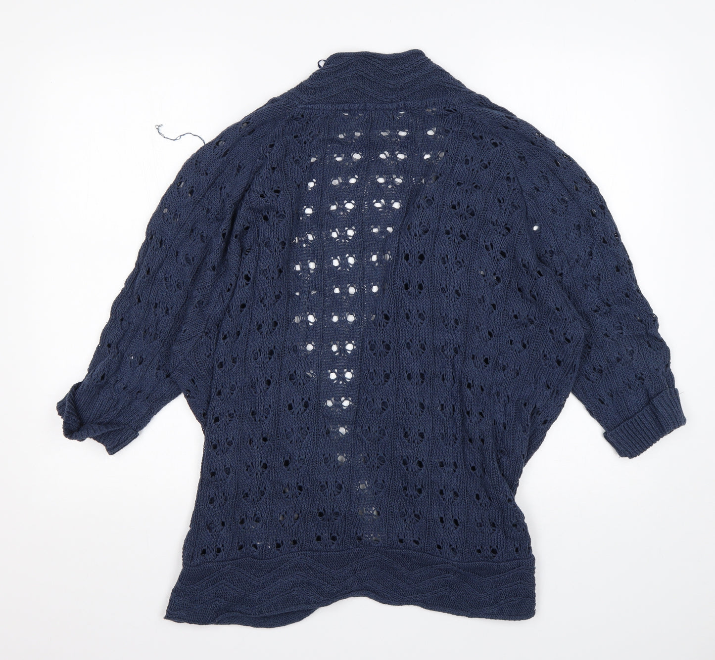 B. You Womens Blue V-Neck  Acrylic Cardigan Jumper Size 12
