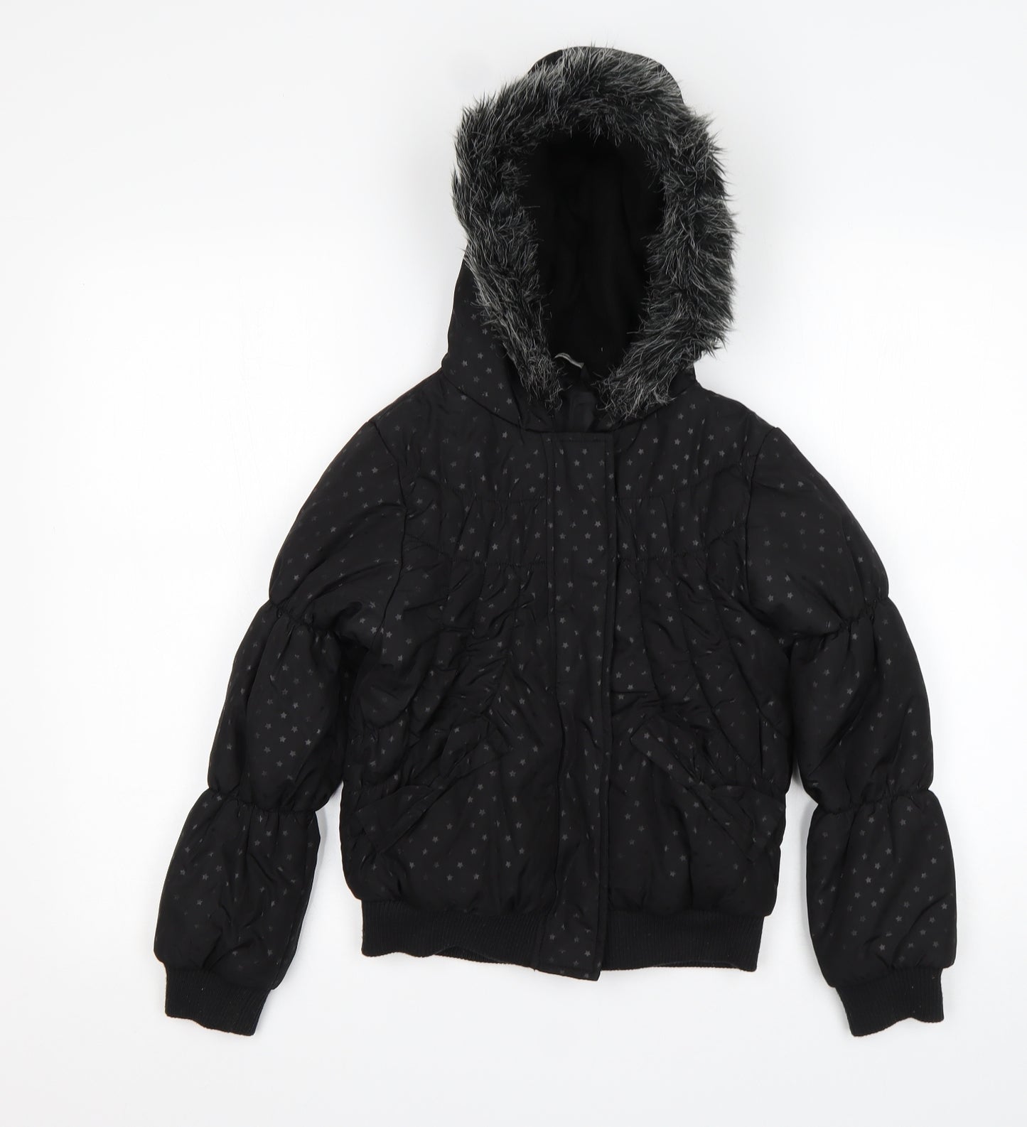George Girls Black Polka Dot  Rain Coat Coat Size 9-10 Years