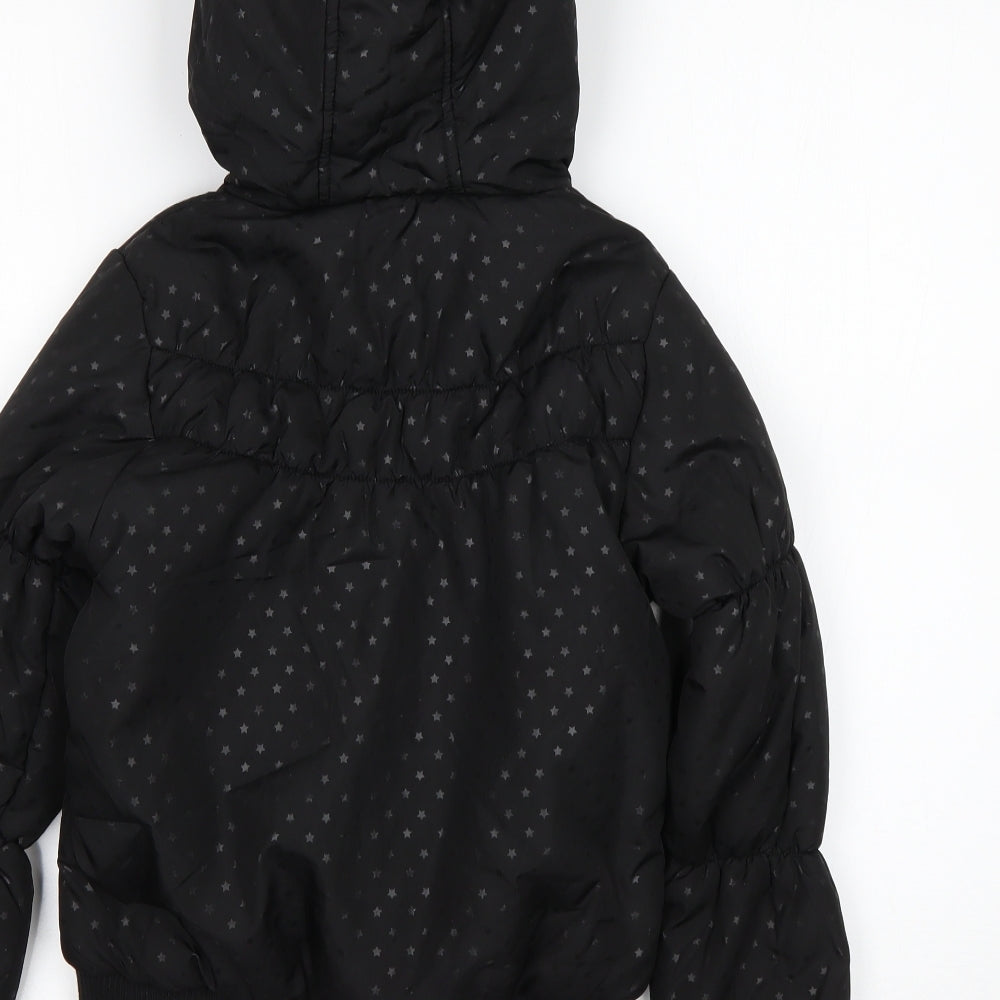 George Girls Black Polka Dot  Rain Coat Coat Size 9-10 Years