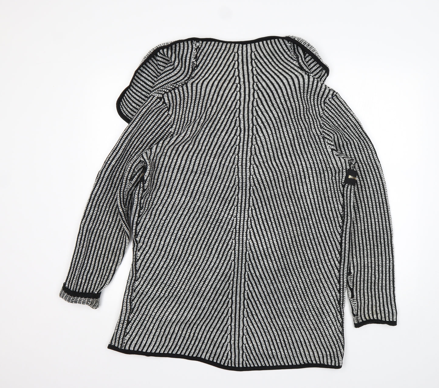Eureca Womens Multicoloured V-Neck Striped Acrylic Cardigan Jumper Size 12