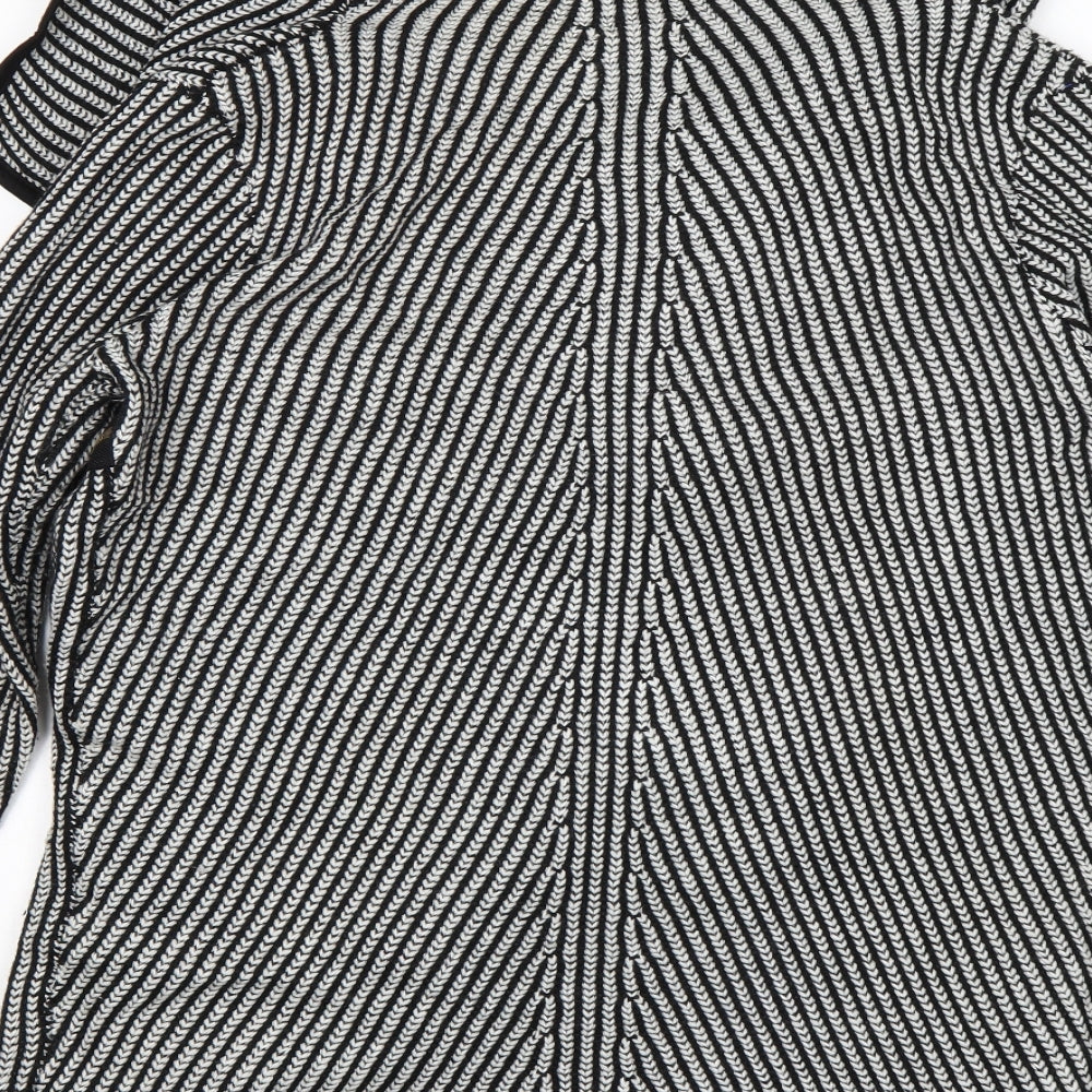 Eureca Womens Multicoloured V-Neck Striped Acrylic Cardigan Jumper Size 12