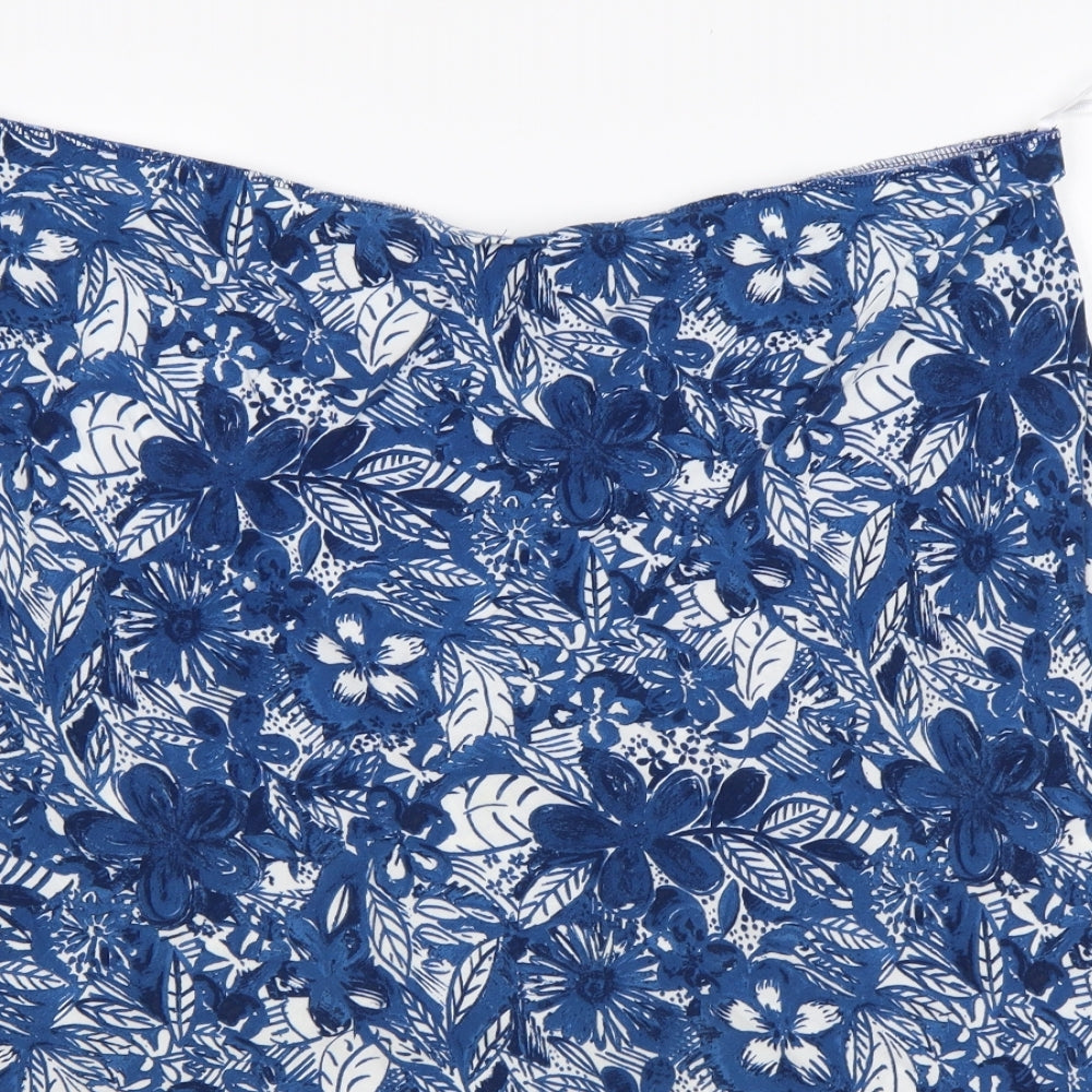 M&S Womens Multicoloured Floral Viscose A-Line Skirt Size 20