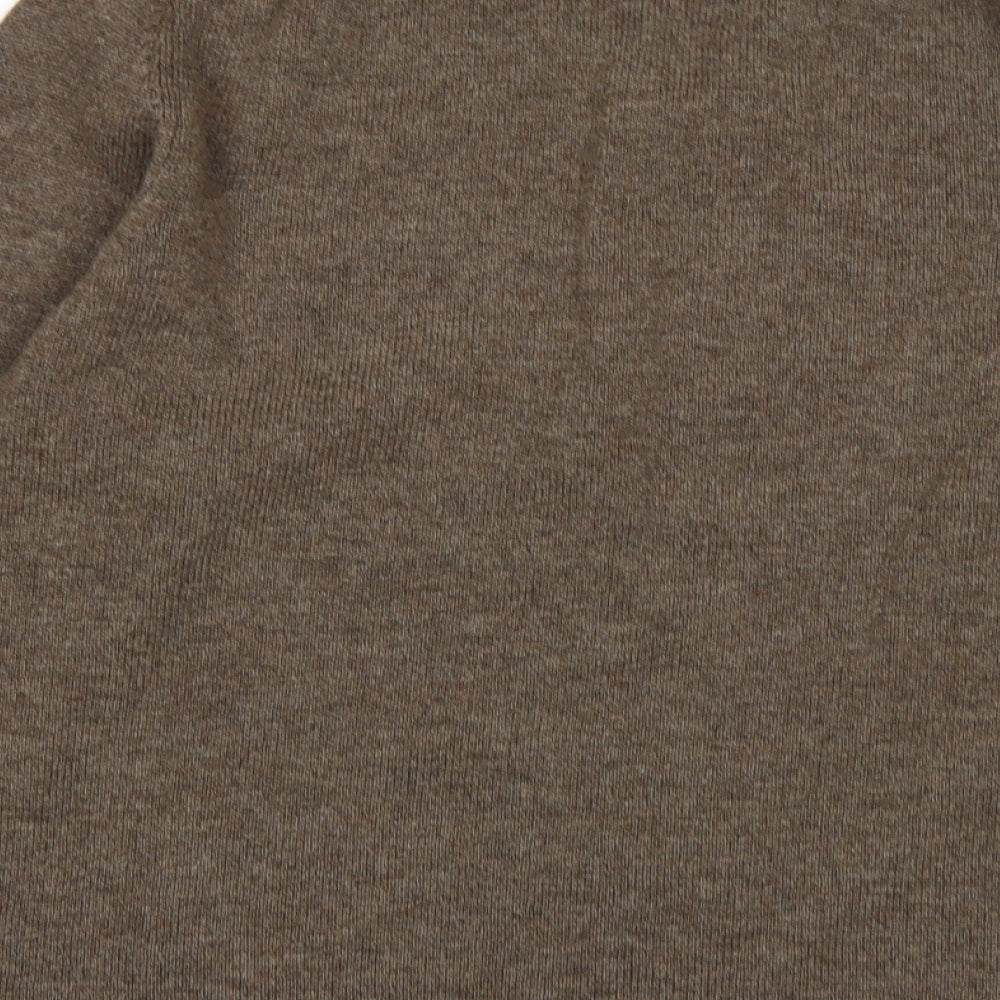 Peter Gribby Mens Brown V-Neck  Wool Pullover Jumper Size M