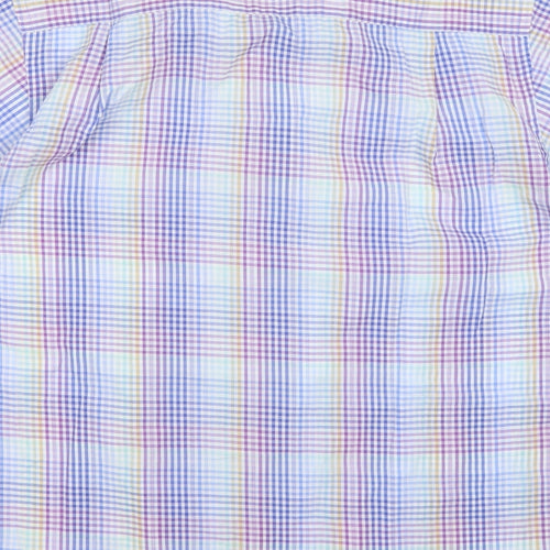 BHS Mens Multicoloured Check Polyester  Dress Shirt Size 15.5 Collared