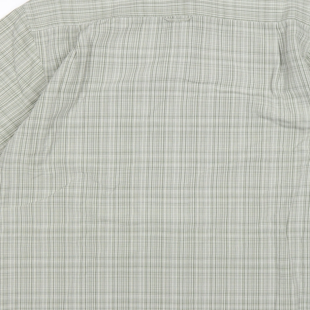 BHS Mens Green Check Viscose  Button-Up Size M Collared