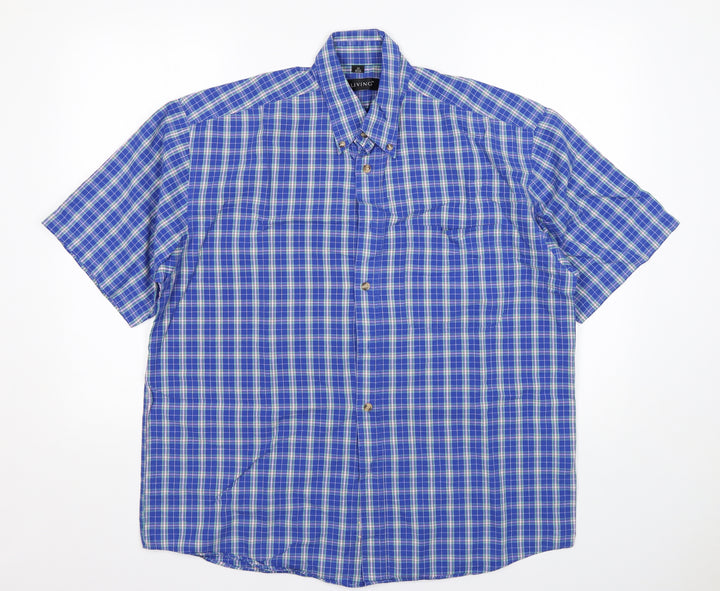 Living Mens Multicoloured Check Cotton  Button-Up Size M Collared