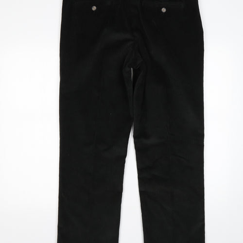 Maine Mens Black  Cotton Trousers  Size 36 L30 in Regular