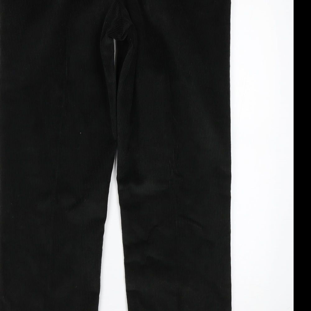 Maine Mens Black  Cotton Trousers  Size 36 L30 in Regular