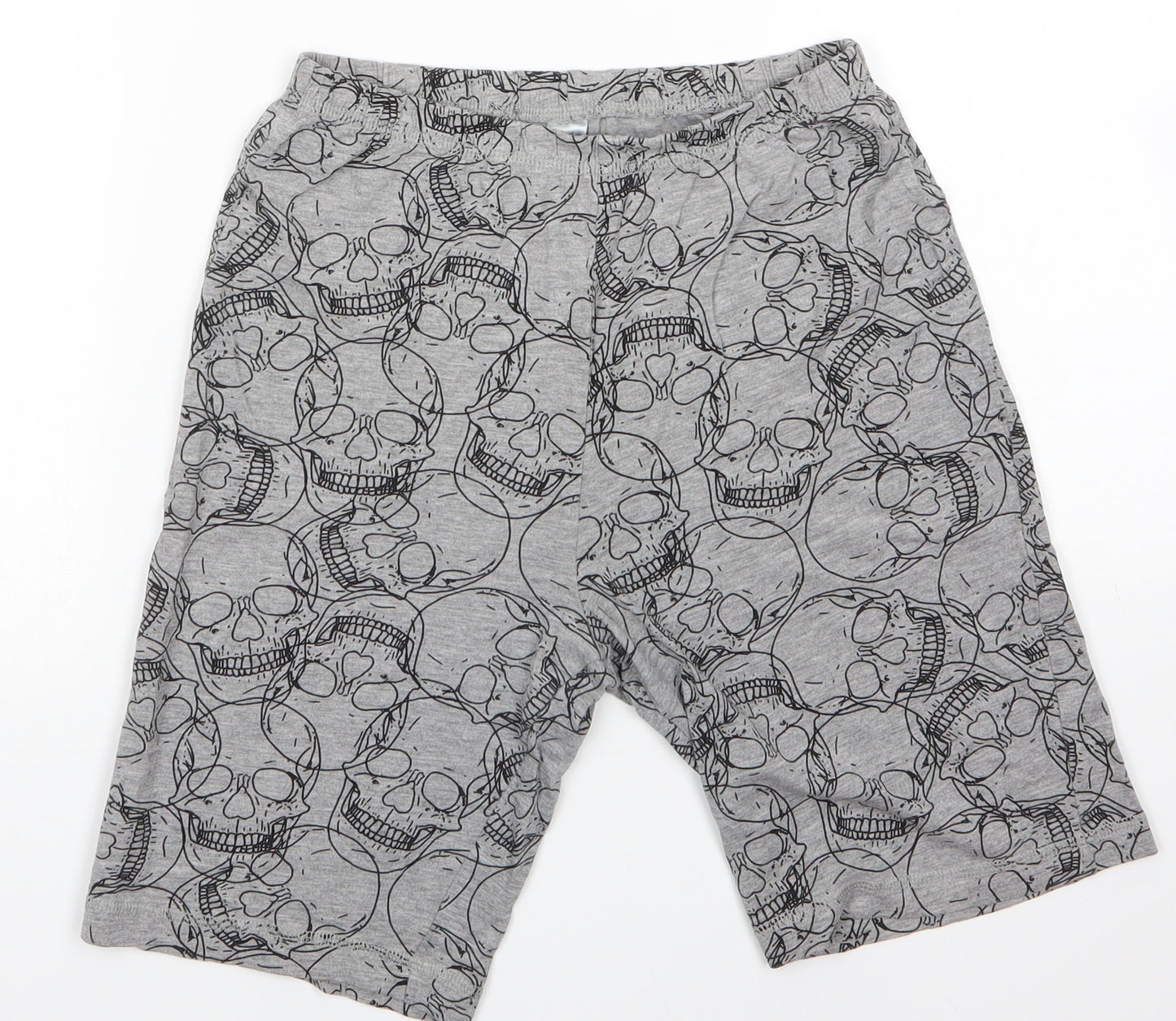 George Boys Grey Solid Cotton  Sleep Shorts Size 10-11 Years