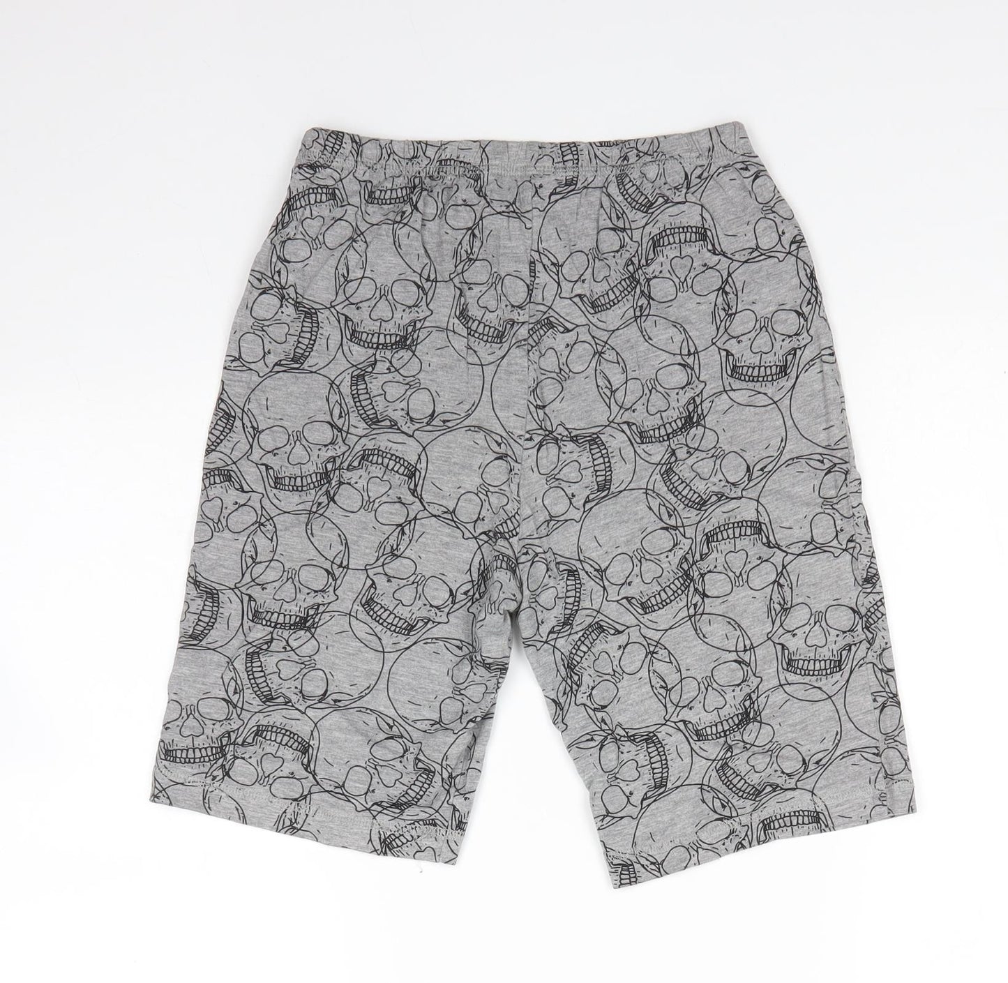 George Boys Grey Solid Cotton  Sleep Shorts Size 10-11 Years