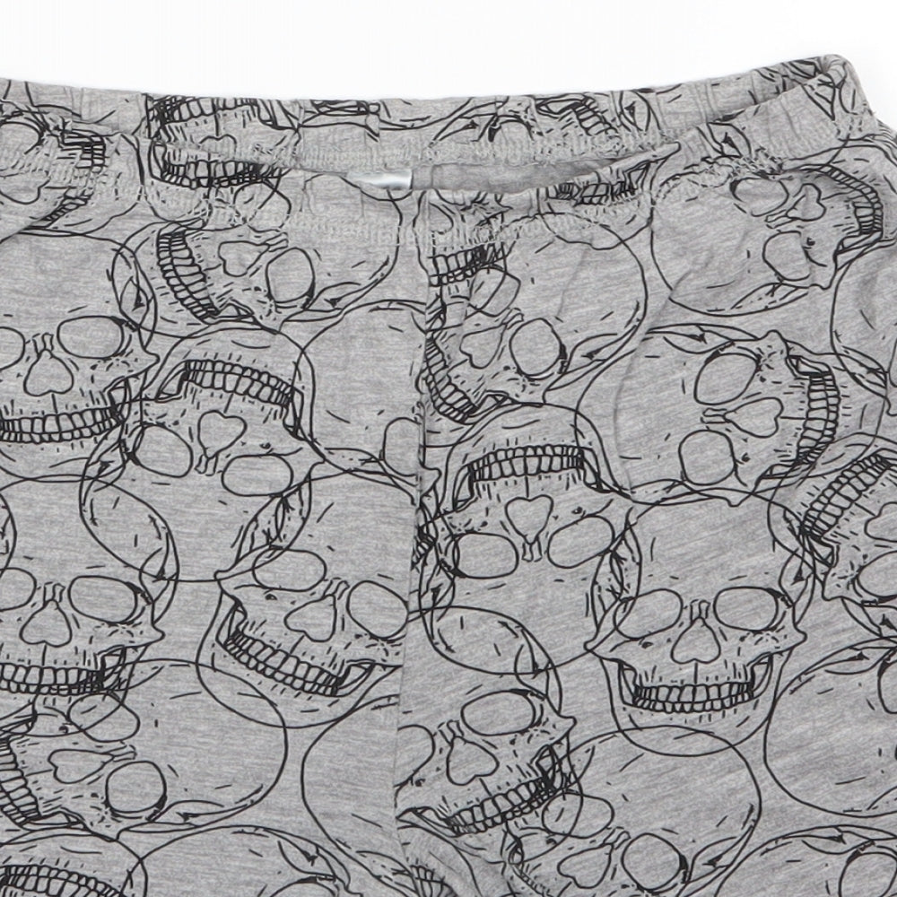 George Boys Grey Solid Cotton  Sleep Shorts Size 10-11 Years