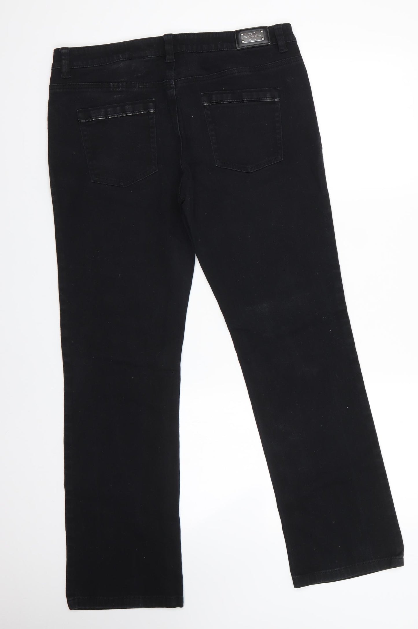 NEXT Womens Black  Cotton Straight Jeans Size 14 L29 in Slim
