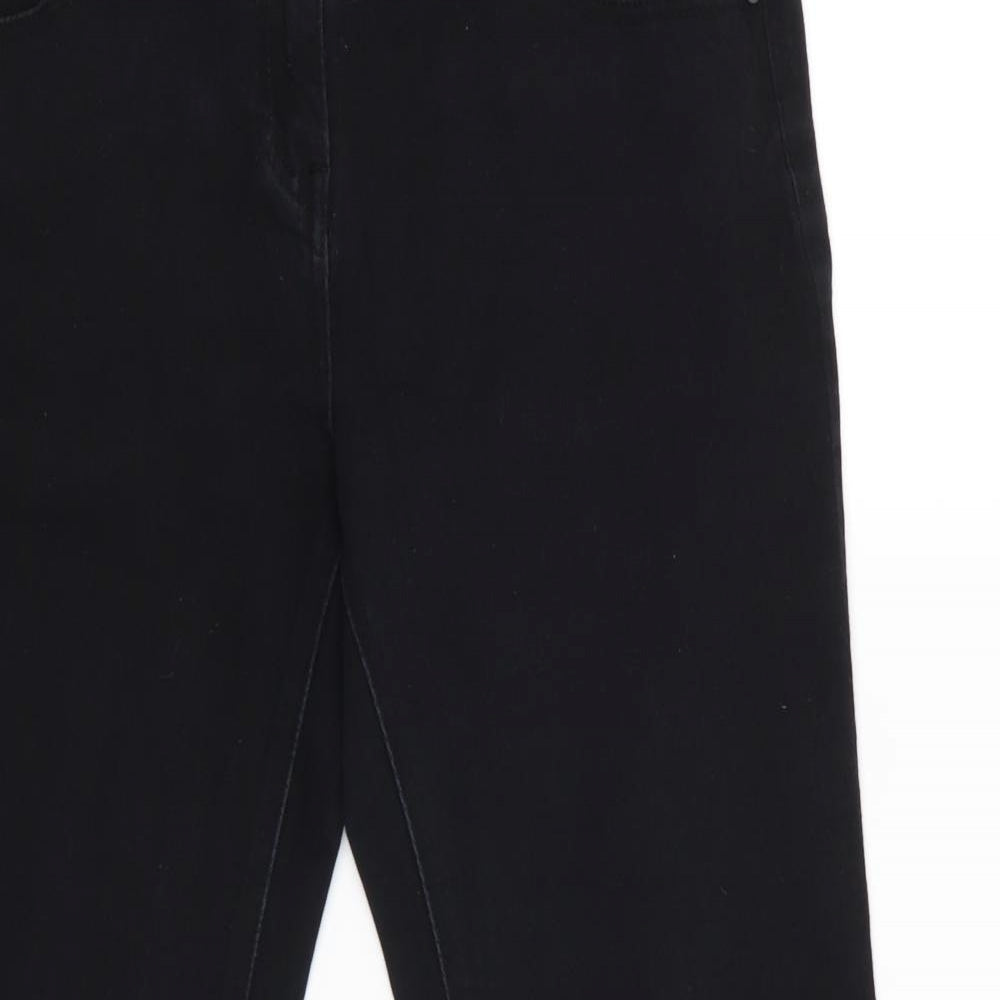 NEXT Womens Black  Cotton Straight Jeans Size 14 L29 in Slim