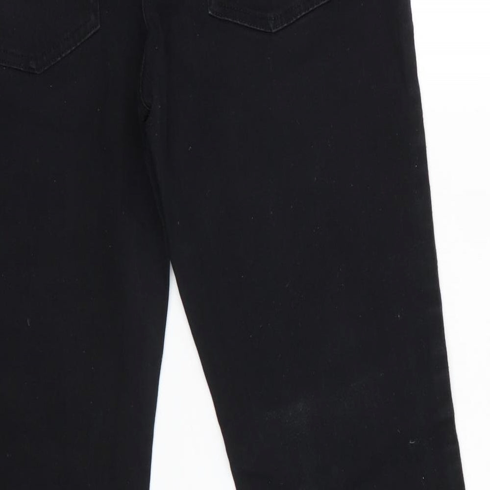 NEXT Womens Black  Cotton Straight Jeans Size 14 L29 in Slim