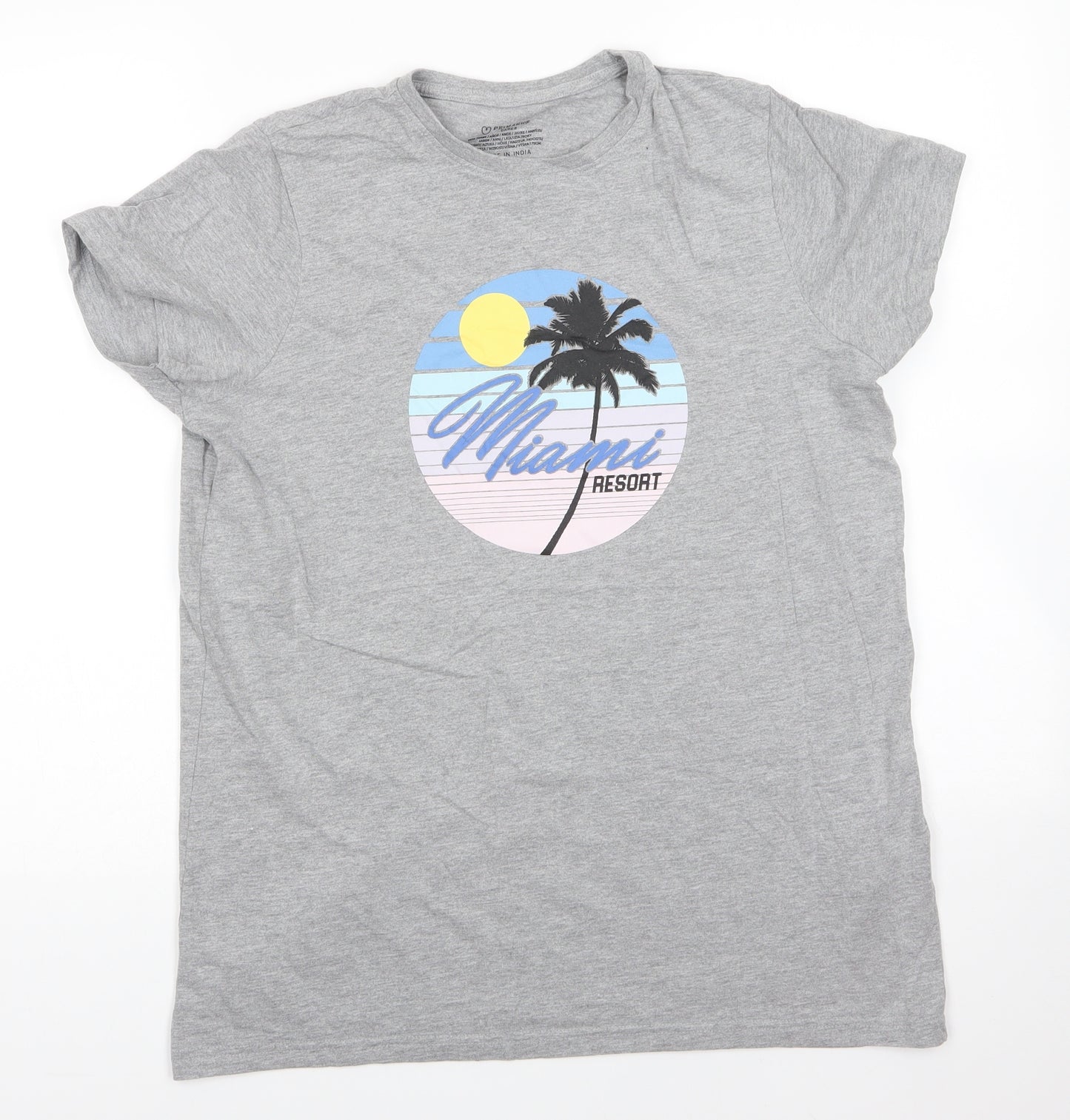 Primark Girls Grey  Cotton Basic T-Shirt Size 14-15 Years Round Neck