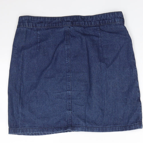 TU Womens Blue  Cotton A-Line Skirt Size 12