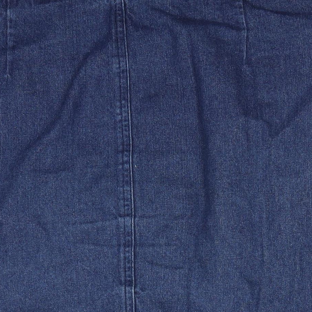 TU Womens Blue  Cotton A-Line Skirt Size 12