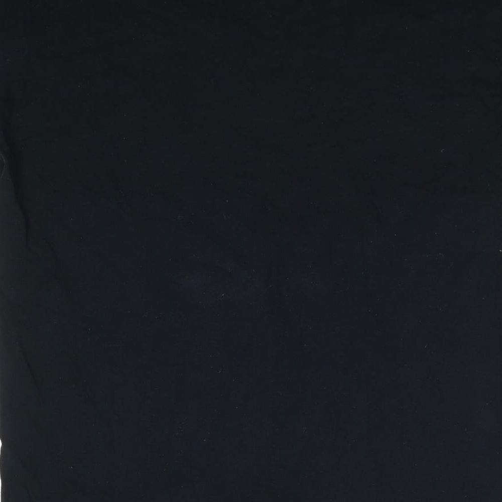 Gildan Mens Black  Cotton  T-Shirt Size M Round Neck