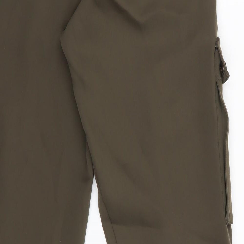 H&M Womens Green  Polyester Trousers  Size 8 L28 in Regular
