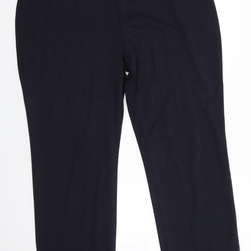 M&S Womens Blue  Viscose Dress Pants Trousers Size 20 L27 in Regular