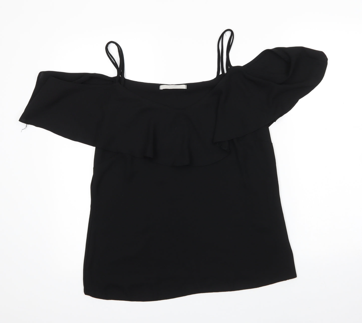George Womens Black  Polyester Basic Blouse Size 10 Round Neck