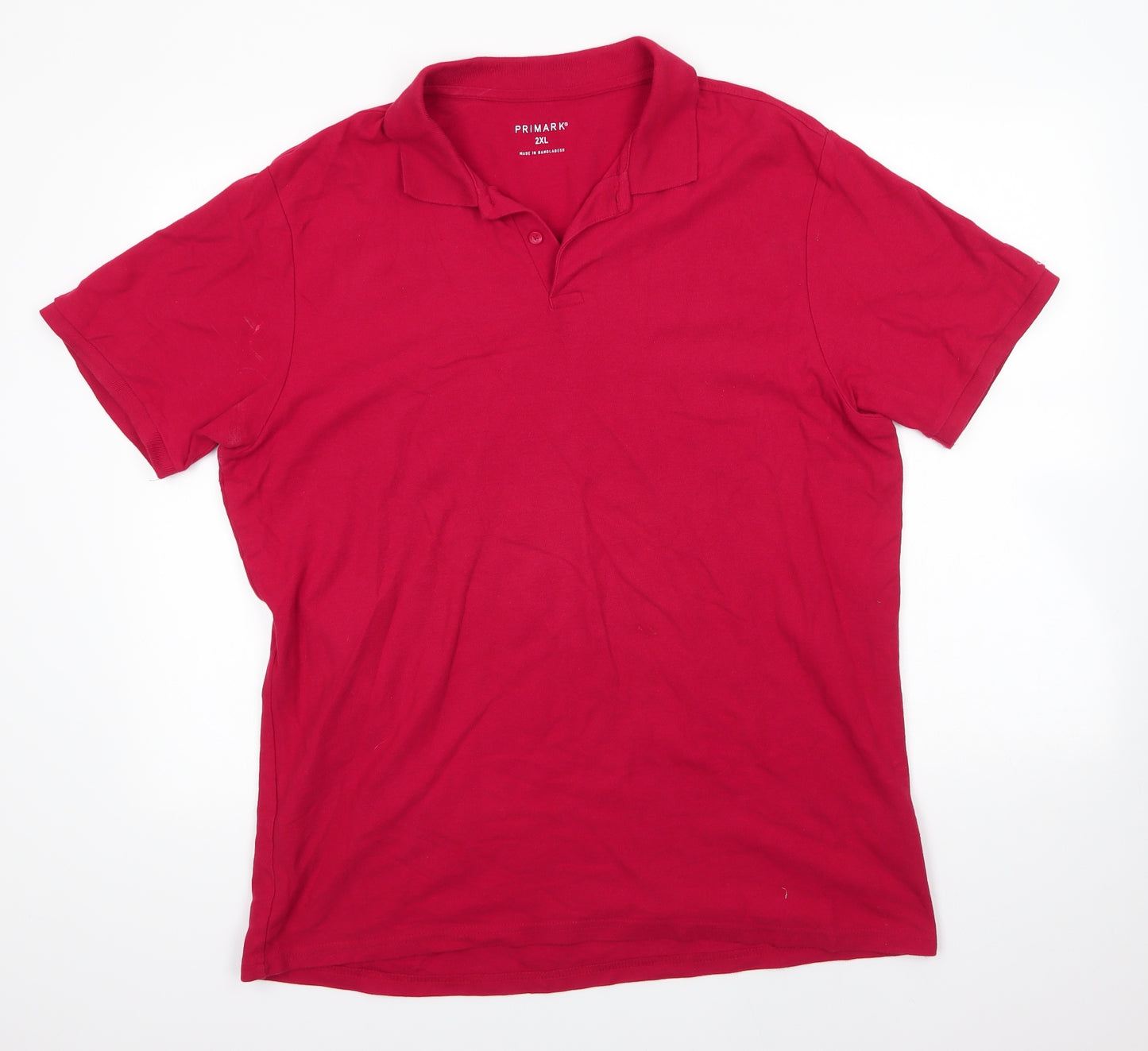 Primark Mens Red  100% Cotton  Polo Size 2XL Collared