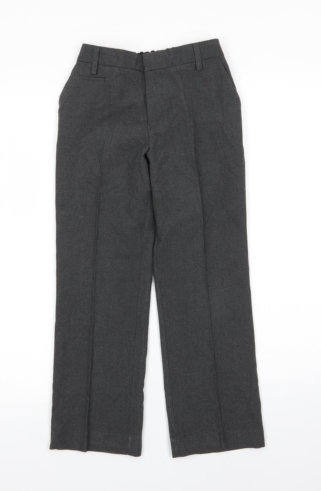M&S Boys Grey  Polyester Dress Pants Trousers Size 8-9 Years  Regular  - Plus School